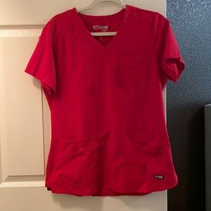 Greys Anatomy red scrub top